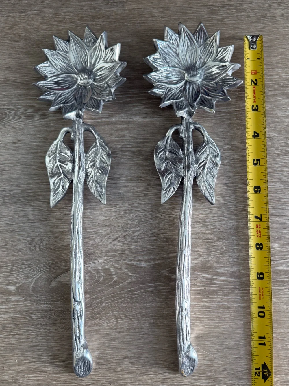 Vintage Twos Company Sunflower Salad Serving Spoons Utensils Bohemian Whimsical